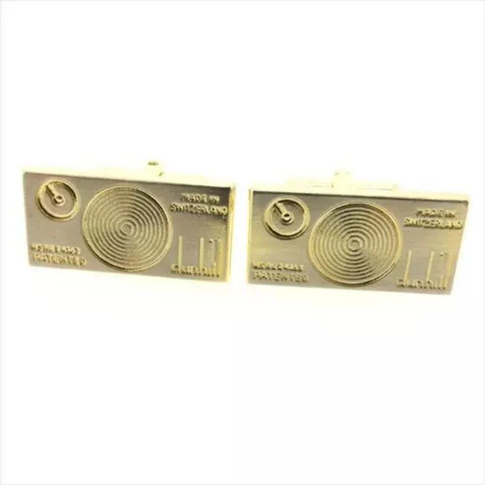 Dunhill cuffs Gold Woman unisex Authentic Used E1392